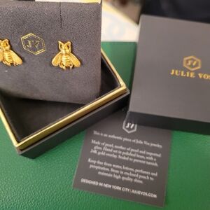 Julie Vos Gold Bee Earrings